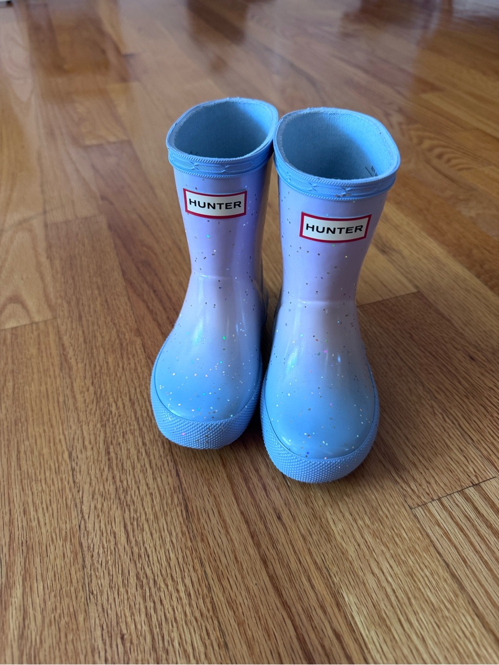 Hunter Kids Light Blue Glitter Rain Boots